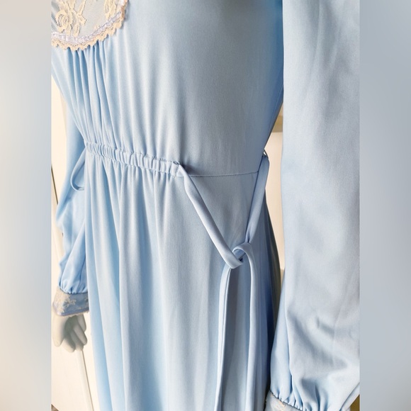 Jody T of California Sky Blue Prairie Maxi Dress 70s - Picture 8 of 10